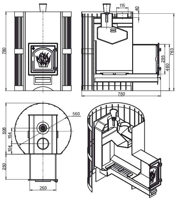 Печь-каменка ВЕЗУВИЙ Скиф Стандарт Парогенератор (ДТ-4С)