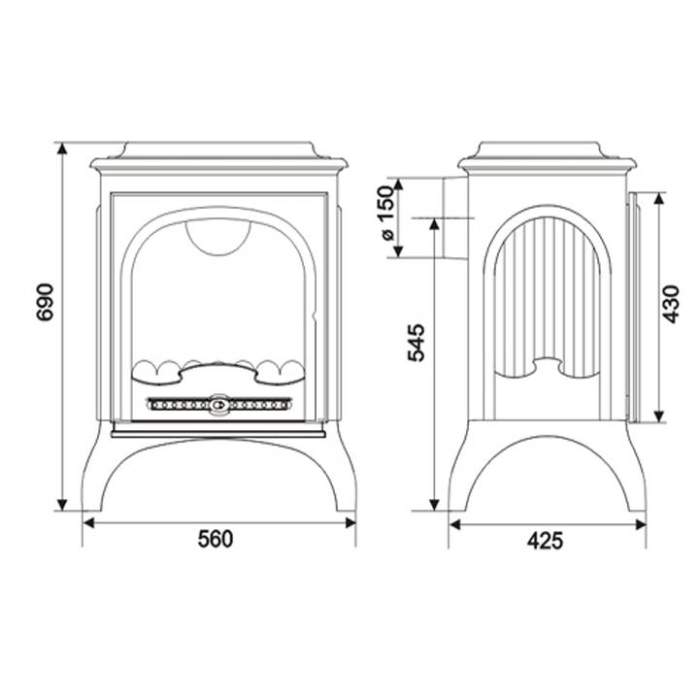 Печь-камин чугунный Invicta Seville красная эмаль (10кВт)