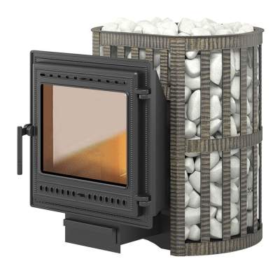 Печь-каменка чугунная ВЕЗУВИЙ Легенда Ковка 22 (505) дверца стекло