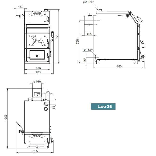 Котел твердотопливный ЗОТА "Lava" -26 кВт
