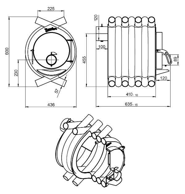 Печь отопительная ВЕЗУВИЙ АОГТ 00